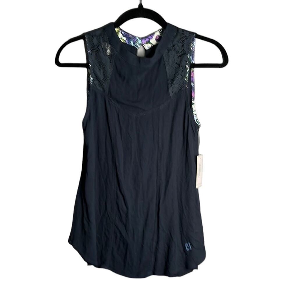 Vera Bradley Navy Blue Sleeveless Blouse Small